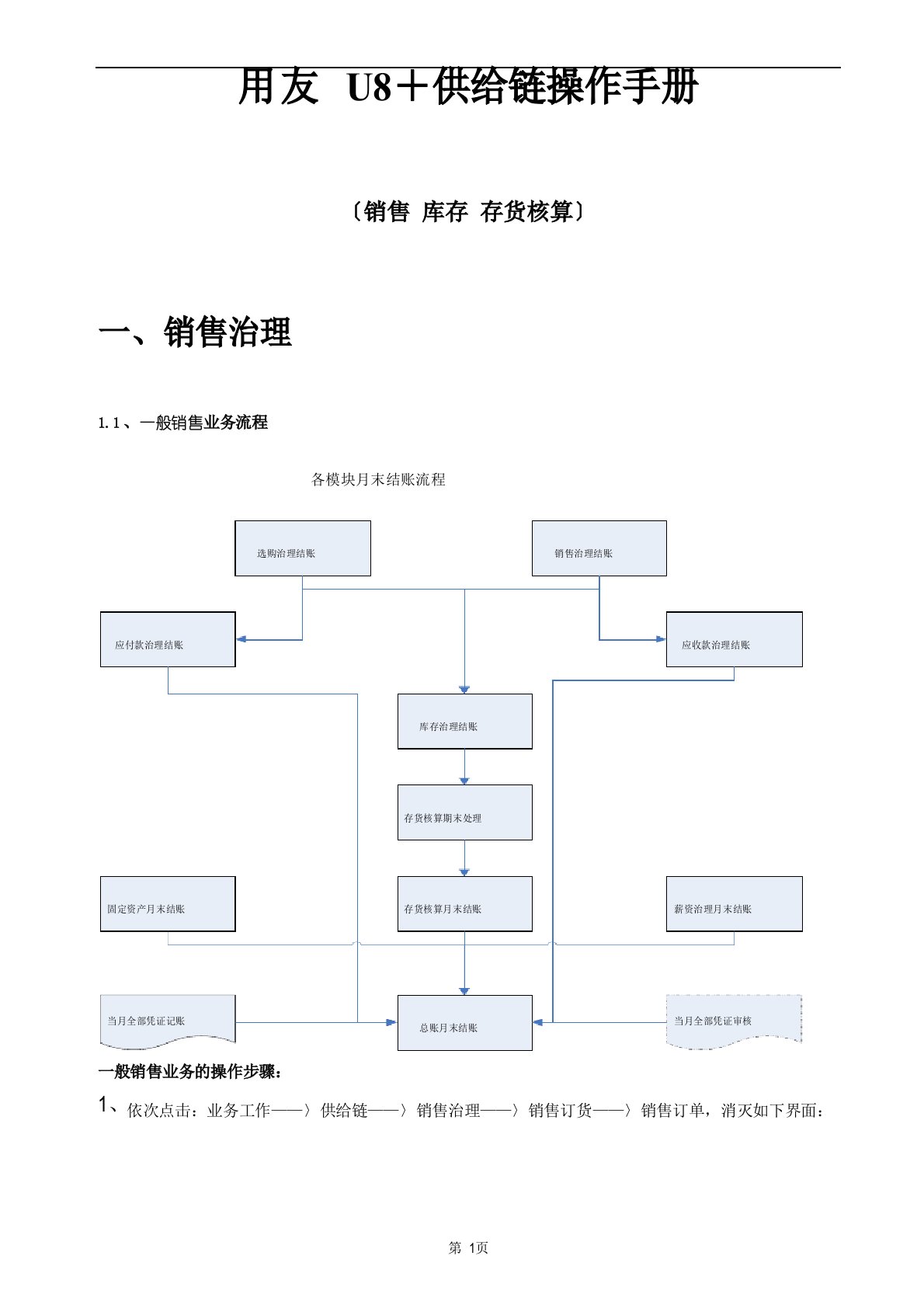 用友U8+供应链操作手册