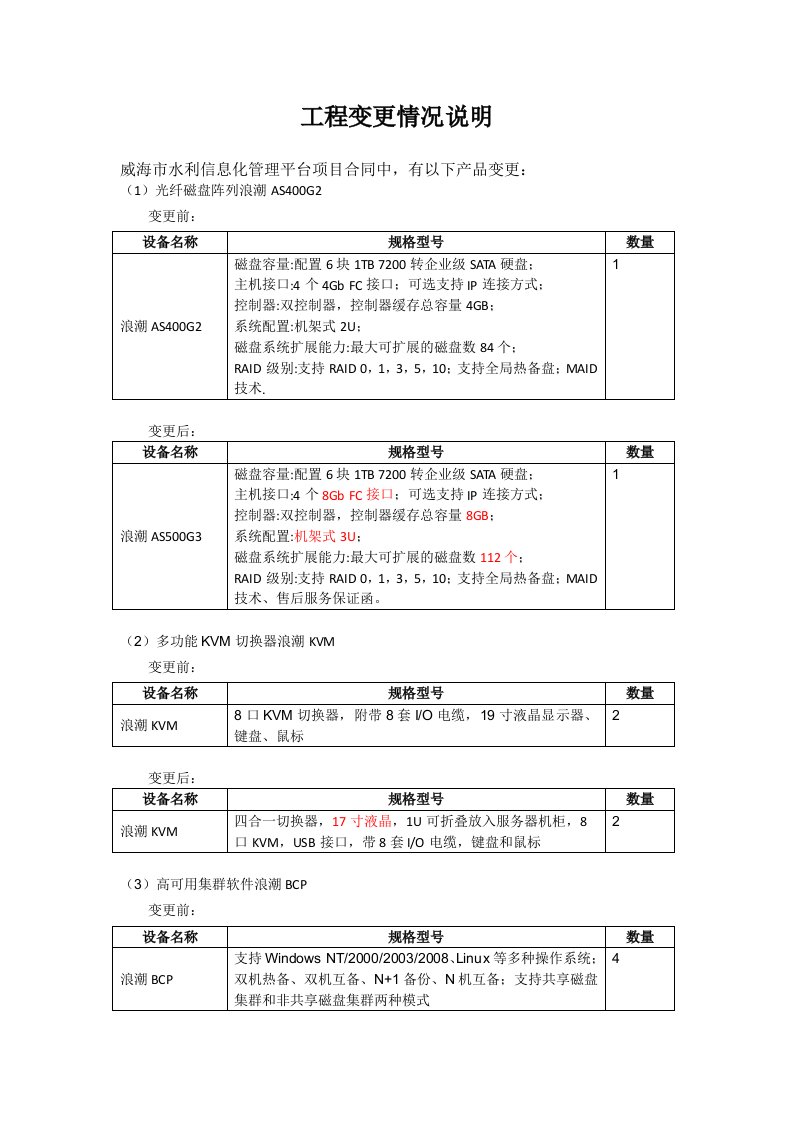 工程变更情况说明