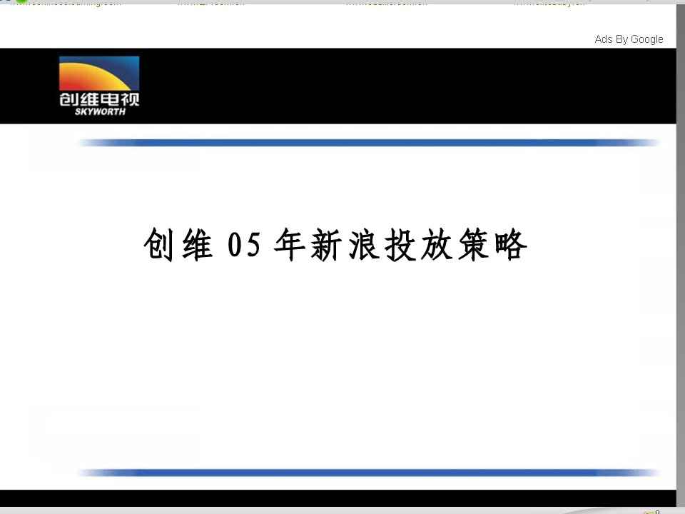 2005创维电视新浪投放策略-31PPT