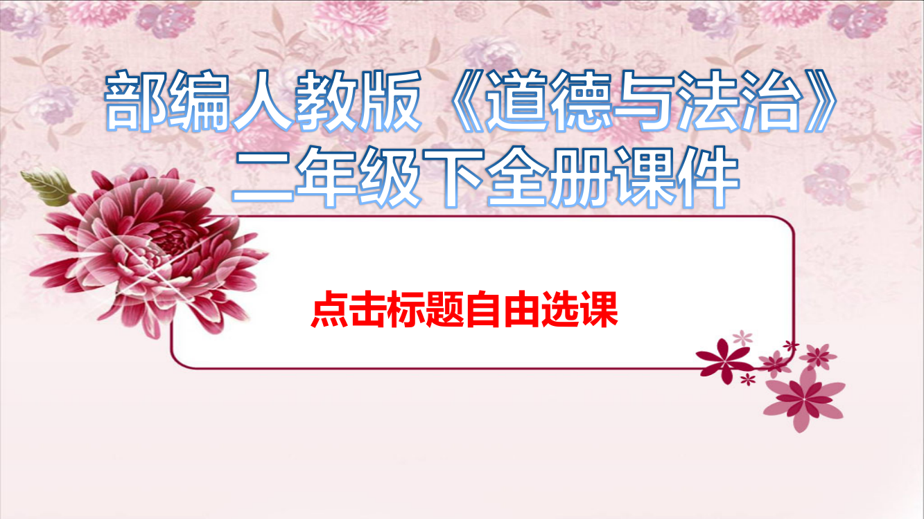 2023年部编人教版二年级道德与法治下册全册教学课件