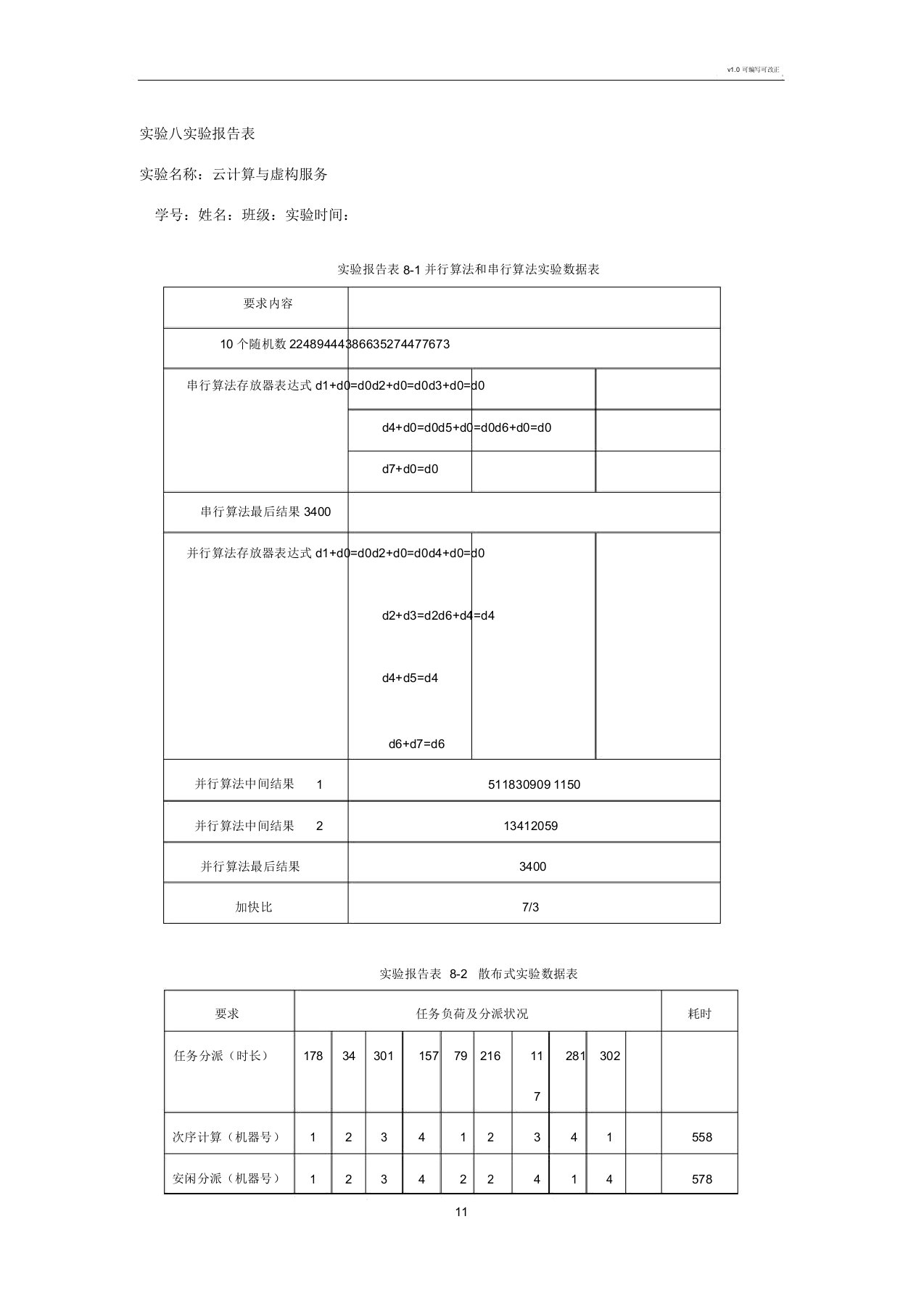 北京理工大学计算机实验八报告表