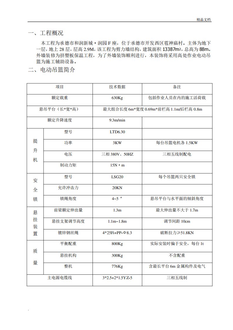 高处作业吊篮施工方案模板