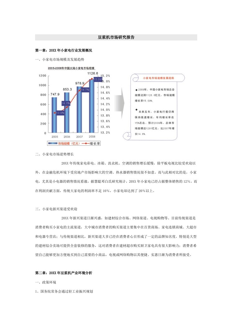 豆浆机市场研究报告