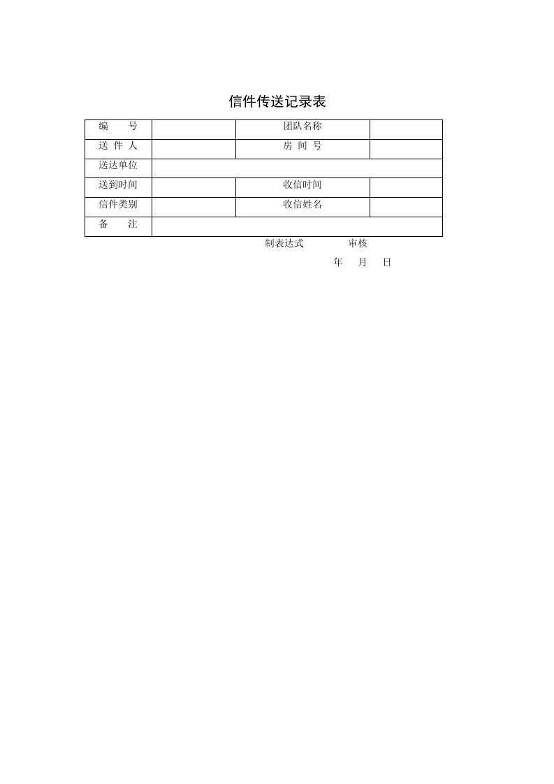 信件传送记录表