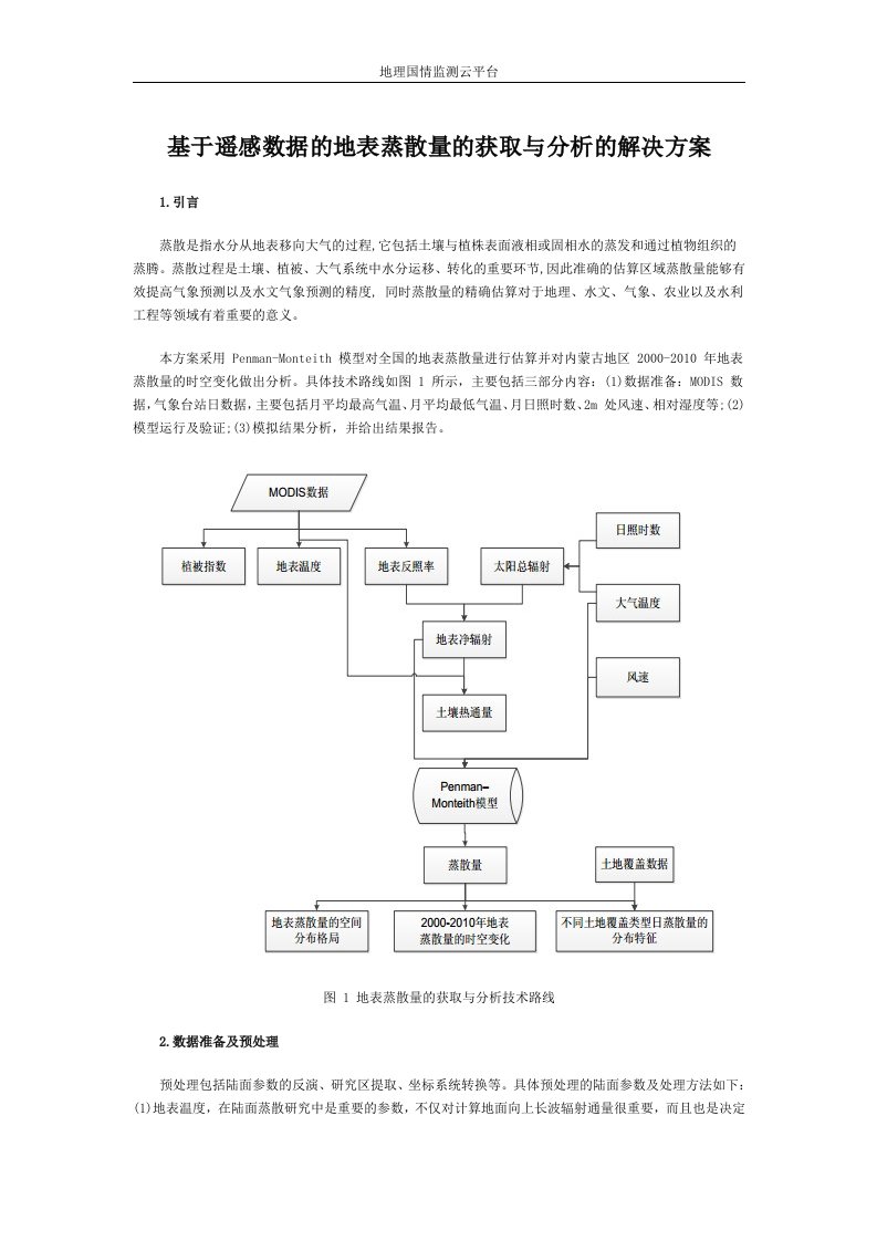 基于遥感数据的地表蒸散量的获取与分析的解决方案