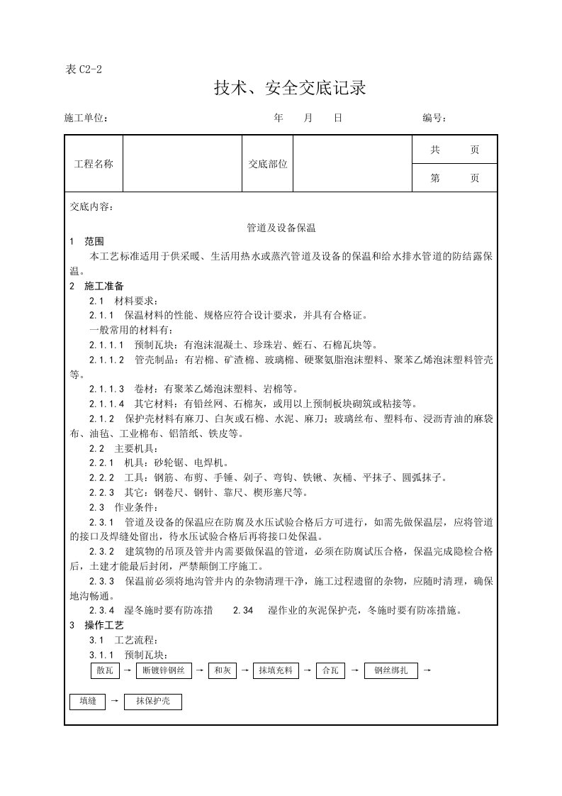 管道及设备保温工艺(1)