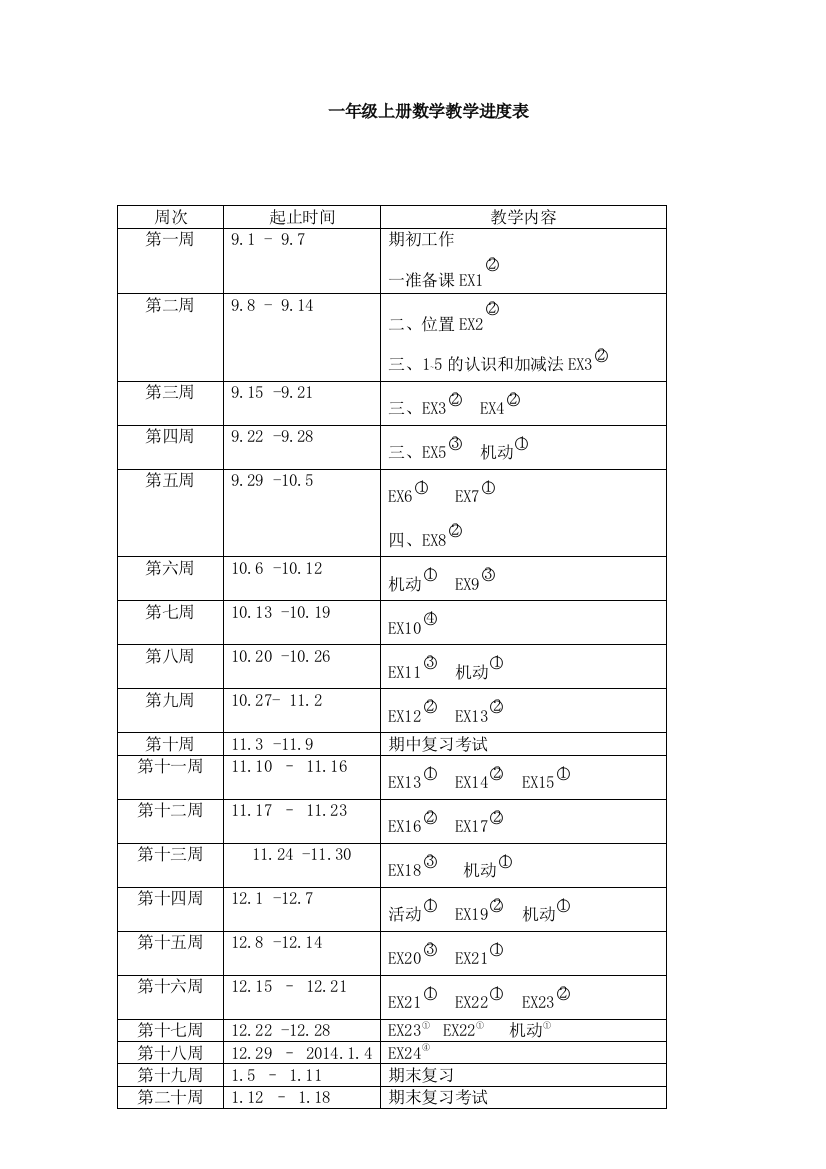 新人教版小学一年级上册教案设计