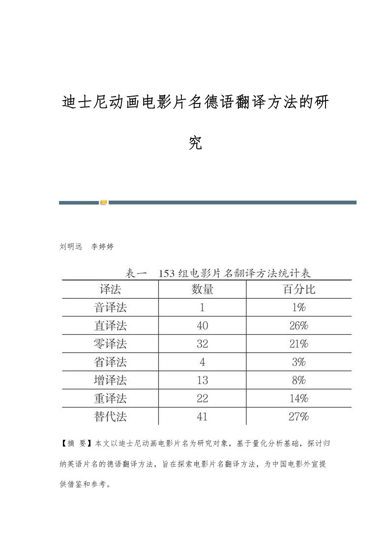 迪士尼动画电影片名德语翻译方法的研究