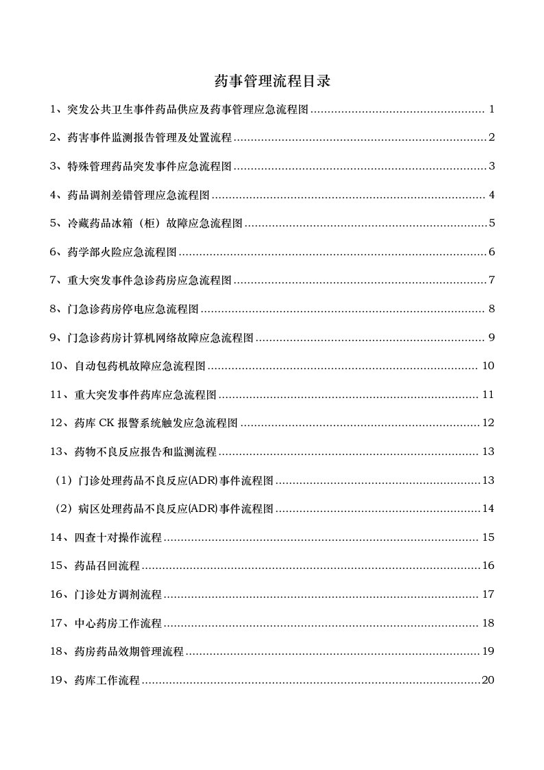 药事管理、药房总流程图