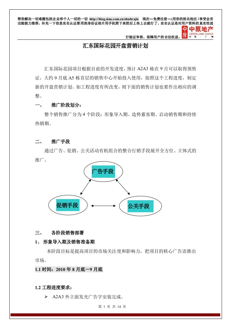 汇东国际花园开盘营销计划