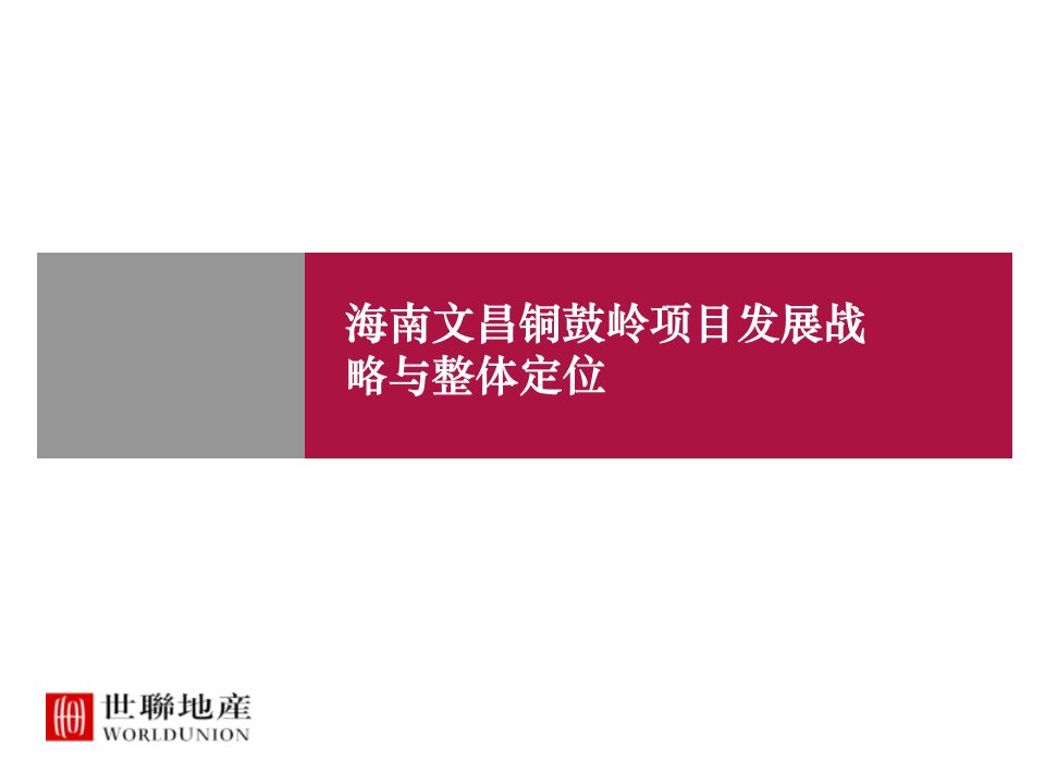 海南文昌铜鼓岭项目发展战略与整体定位