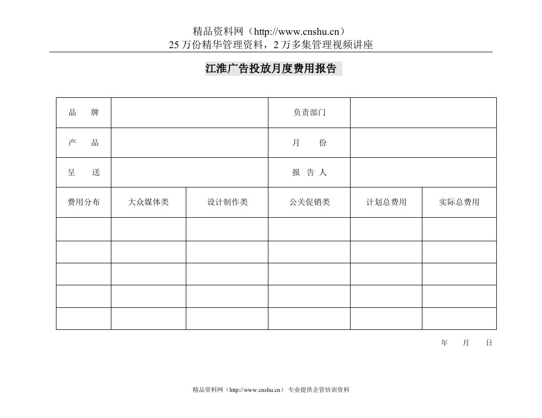 江淮广告投放月度费用报告