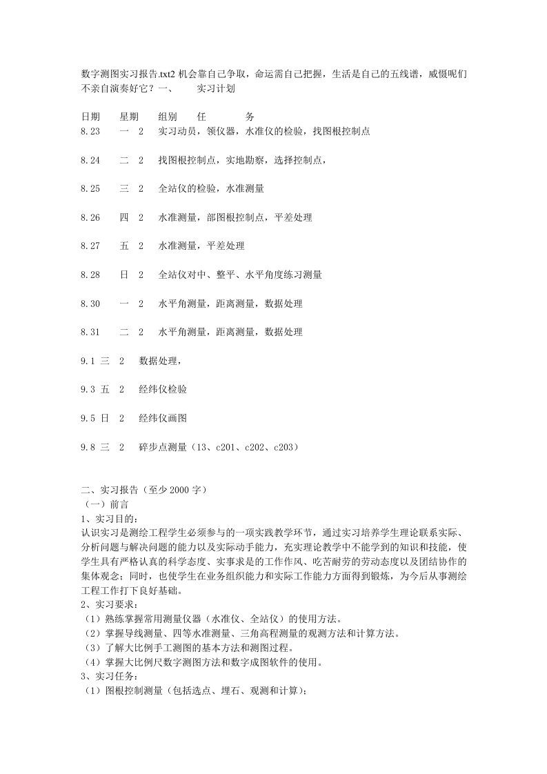 数字测图实习报告