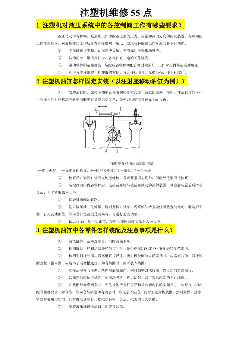 注塑机维修55点