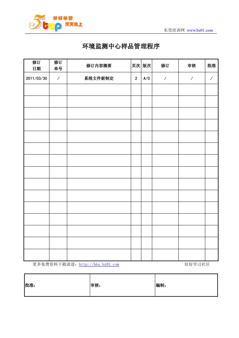 环境监测中心样品管理程序