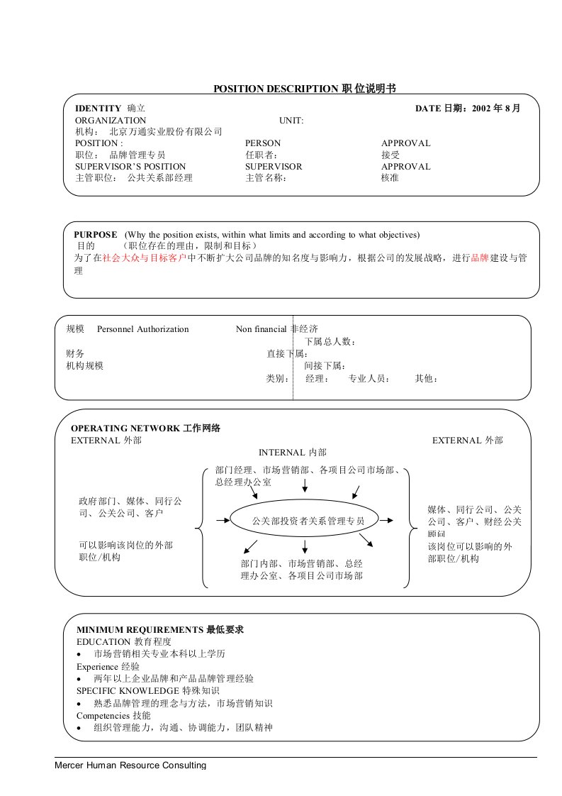 公关部＿品牌管理专员