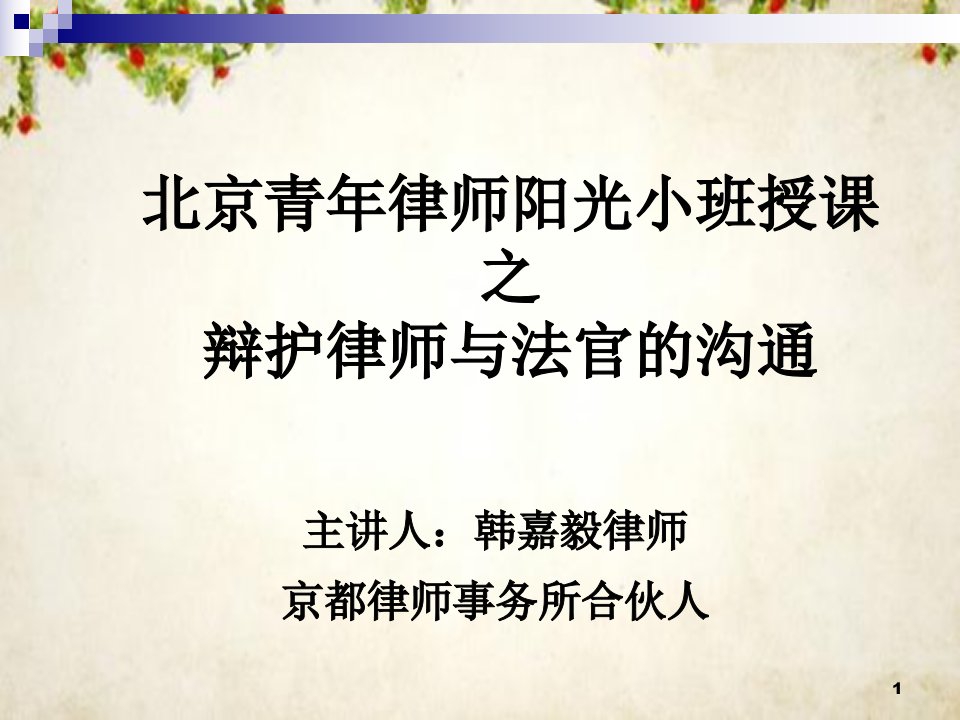 辩护律师与法官的沟通技巧课件