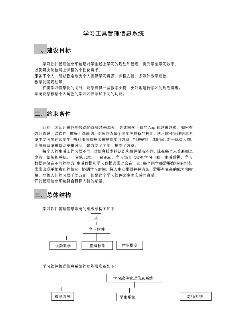 学习工具管理信息系统