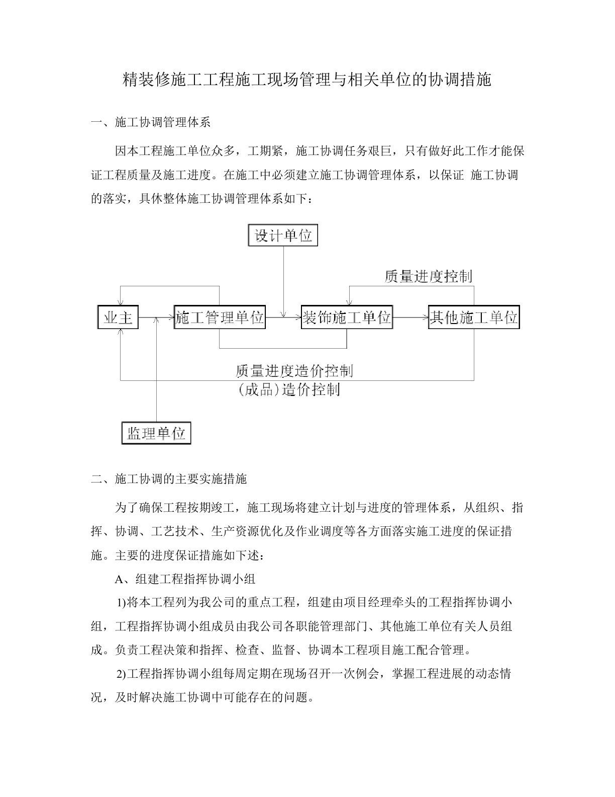 精装修施工工程施工现场管理与相关单位的协调措施