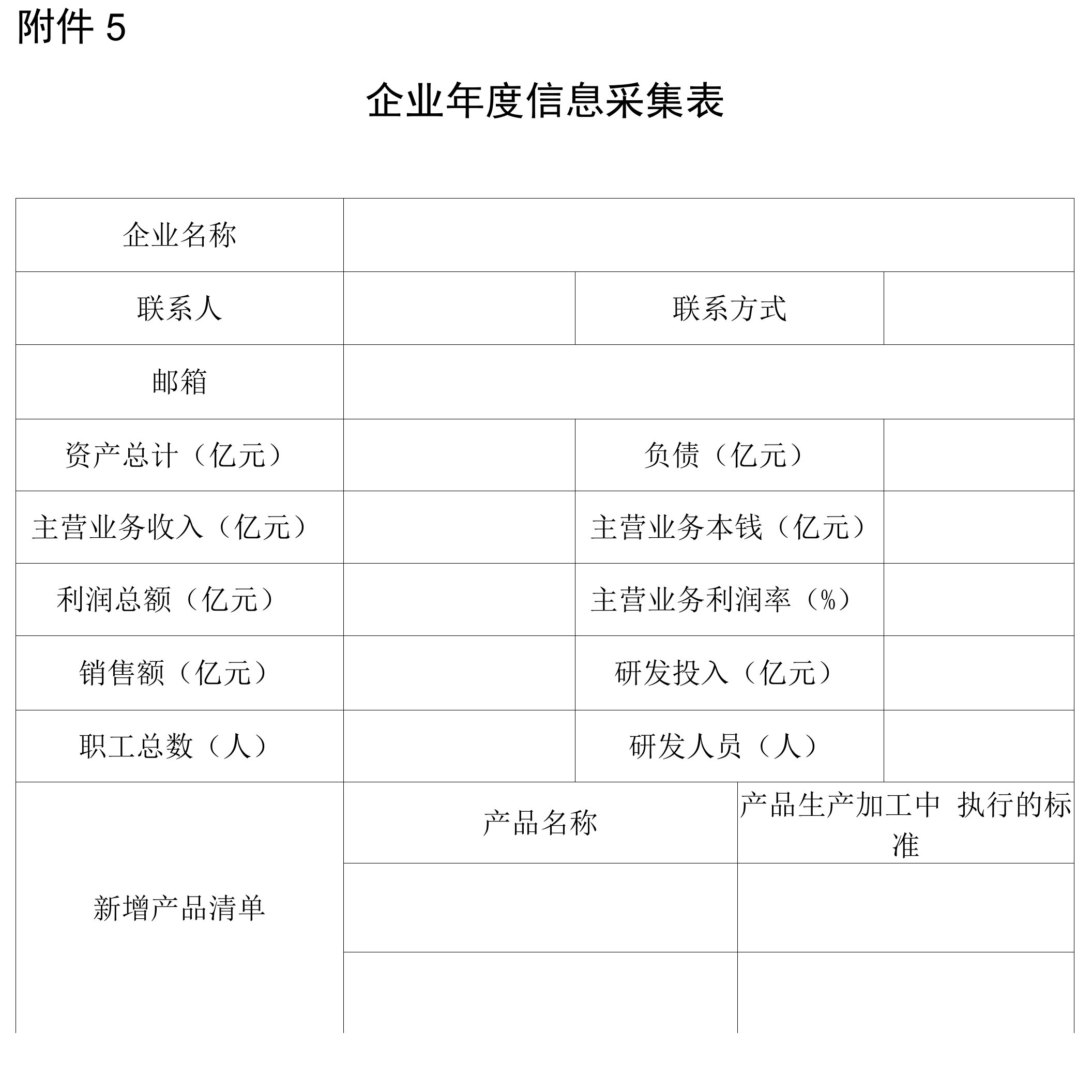 2021《企业年度信息采集表》