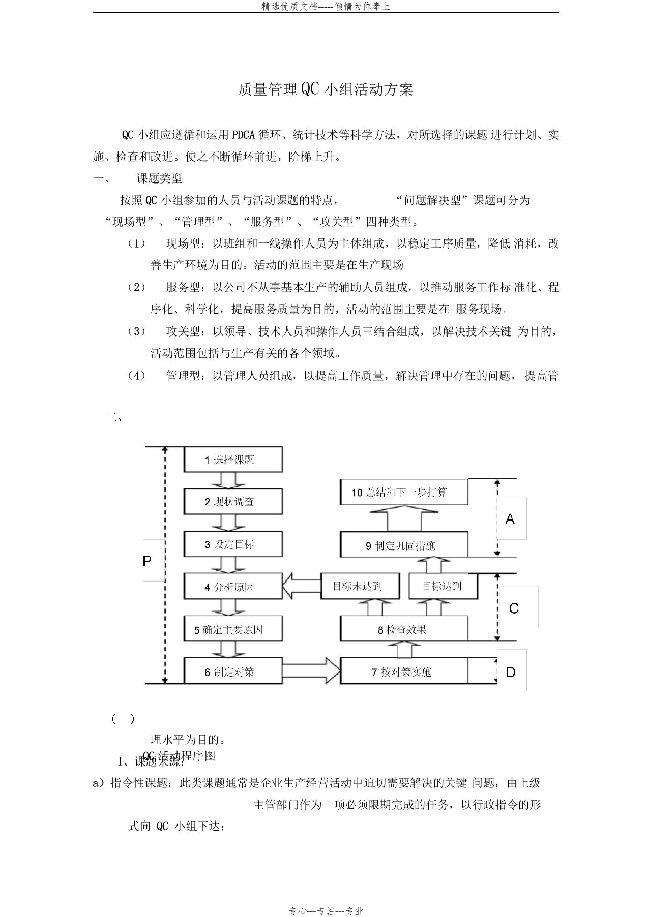 质量管理QC小组活动方案(共7页)