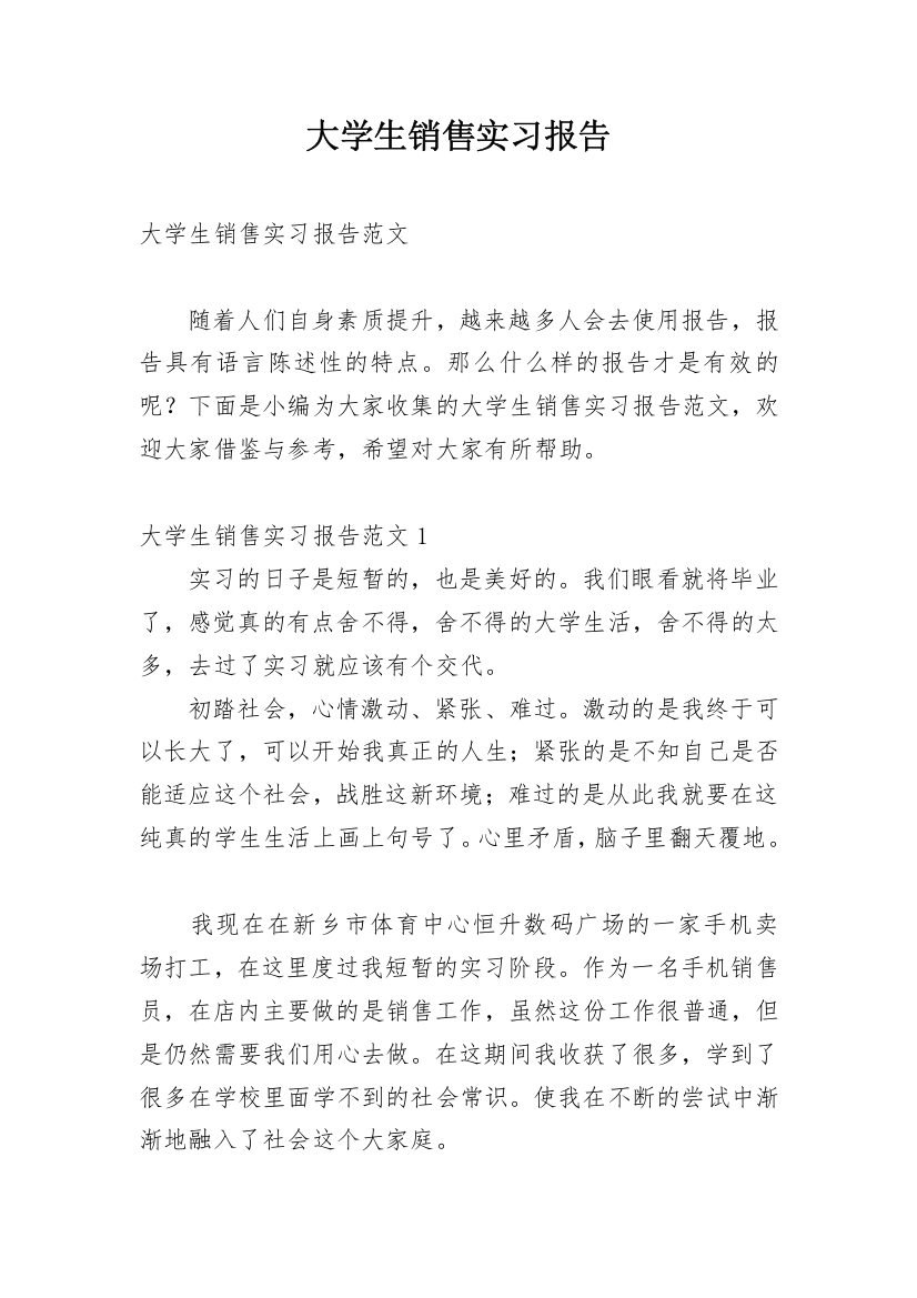 大学生销售实习报告_11