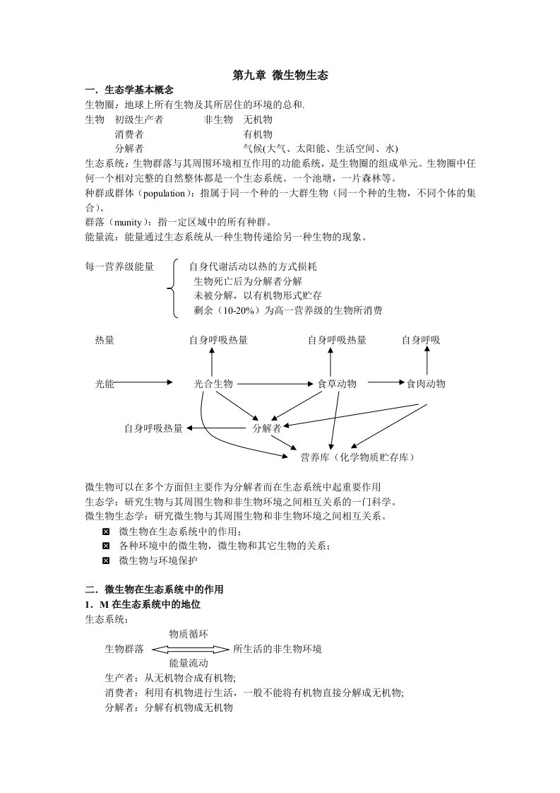 生物科技-第九章微生物生态