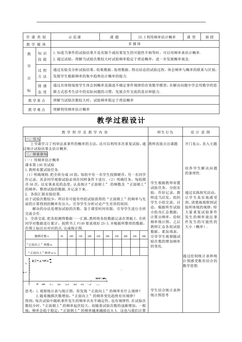 2017秋人教版数学九年级上册25.3《利用频率估计概率》