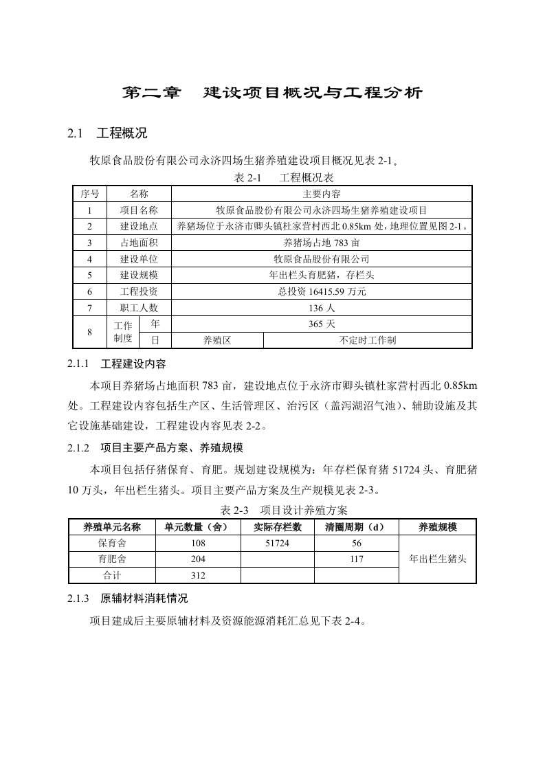 牧原食品股份永济四场生猪养殖建设环境影响报告书全文公示（1）环评报告