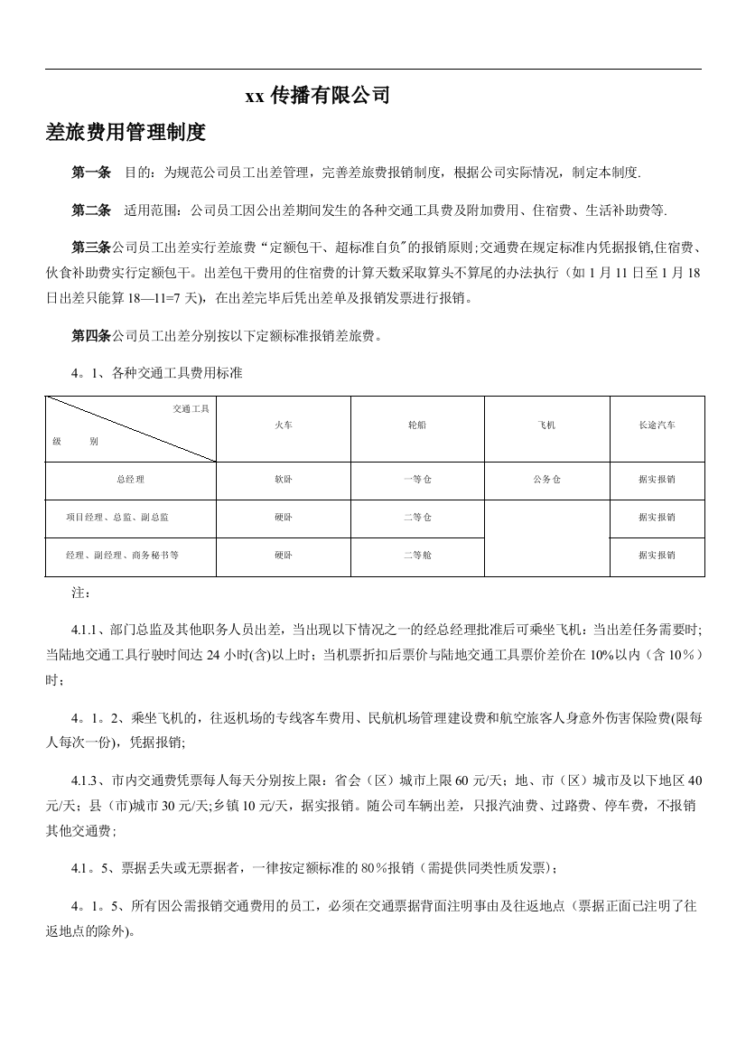 差旅费管理制度2014