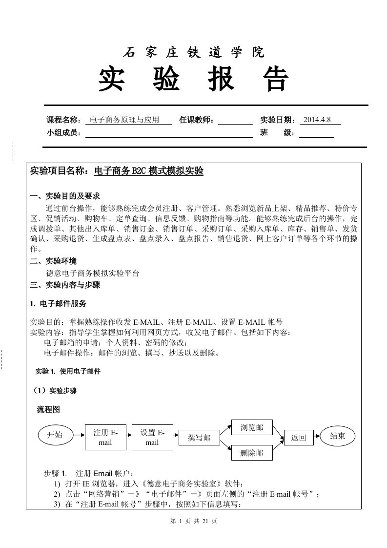 电子商务b2c模式模拟实验.