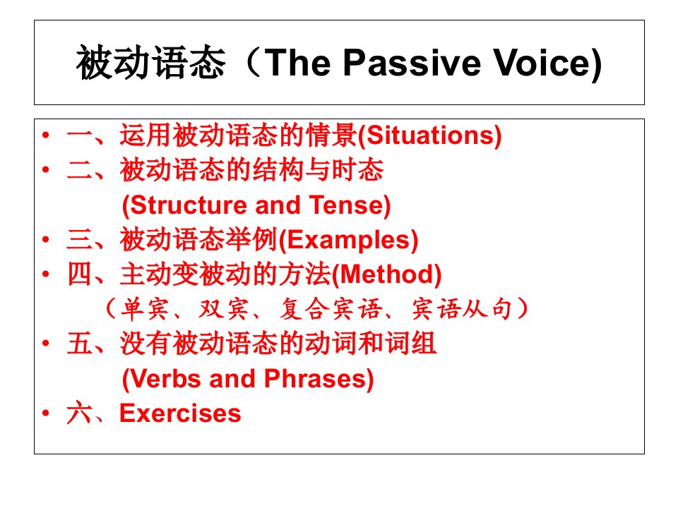 被动语态讲解采用版ppt