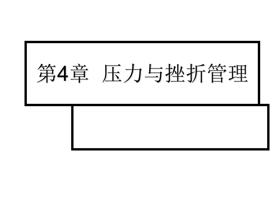 EQ情商-某知名大学总裁班组织行为学课件第4章压力与挫折管理