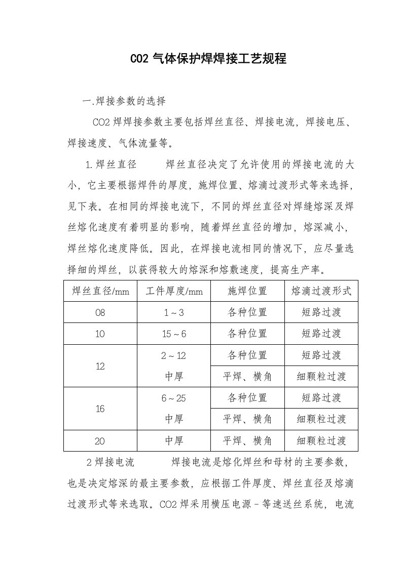 CO2气体保护焊焊接工艺规程-2