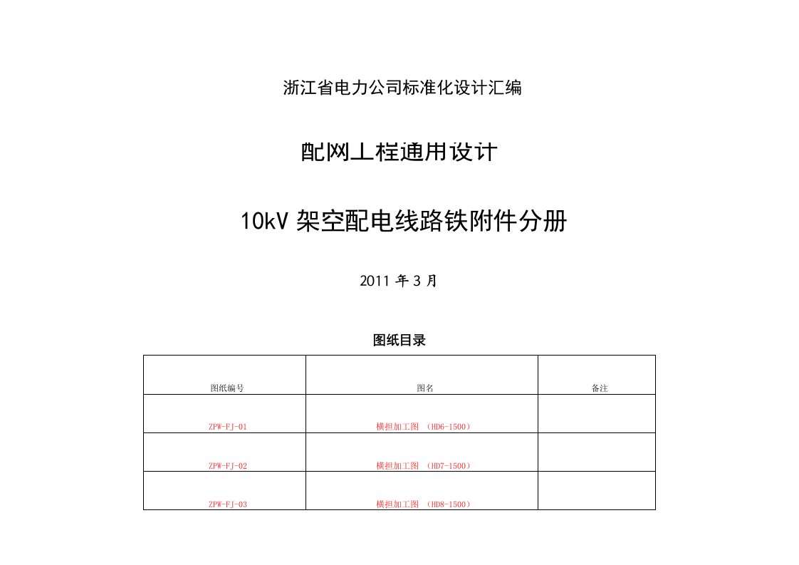 10(20)kV架空配电线路铁附件ZPW-FJ