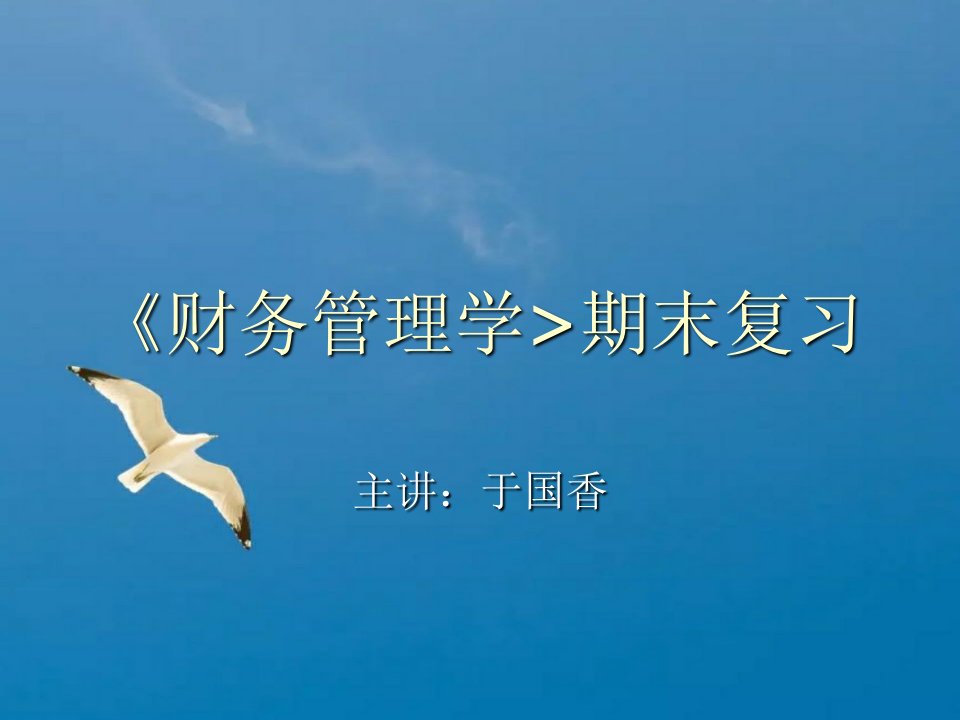 财务管理学期末复习ppt课件