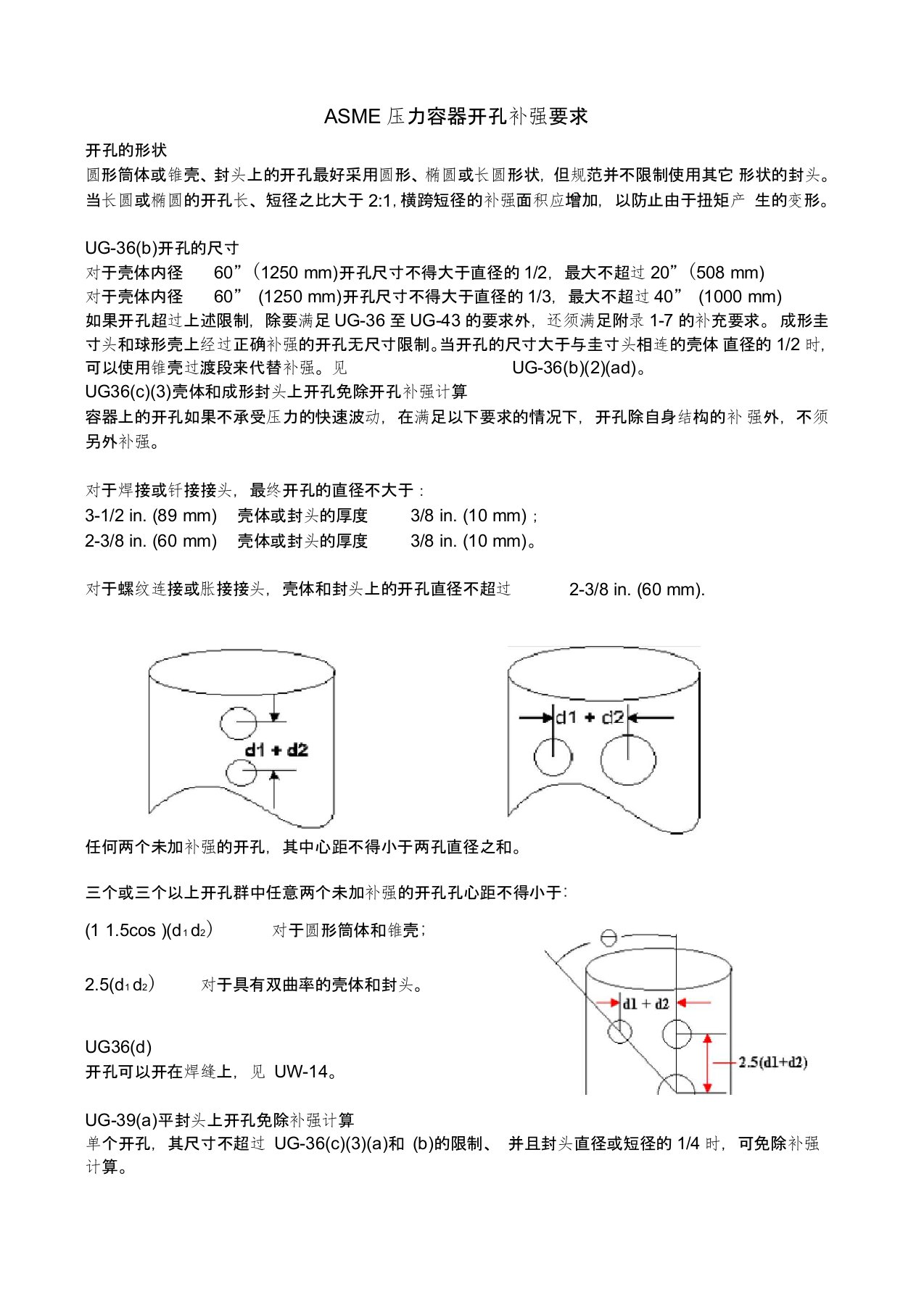 ASME压力容器开孔补强要求