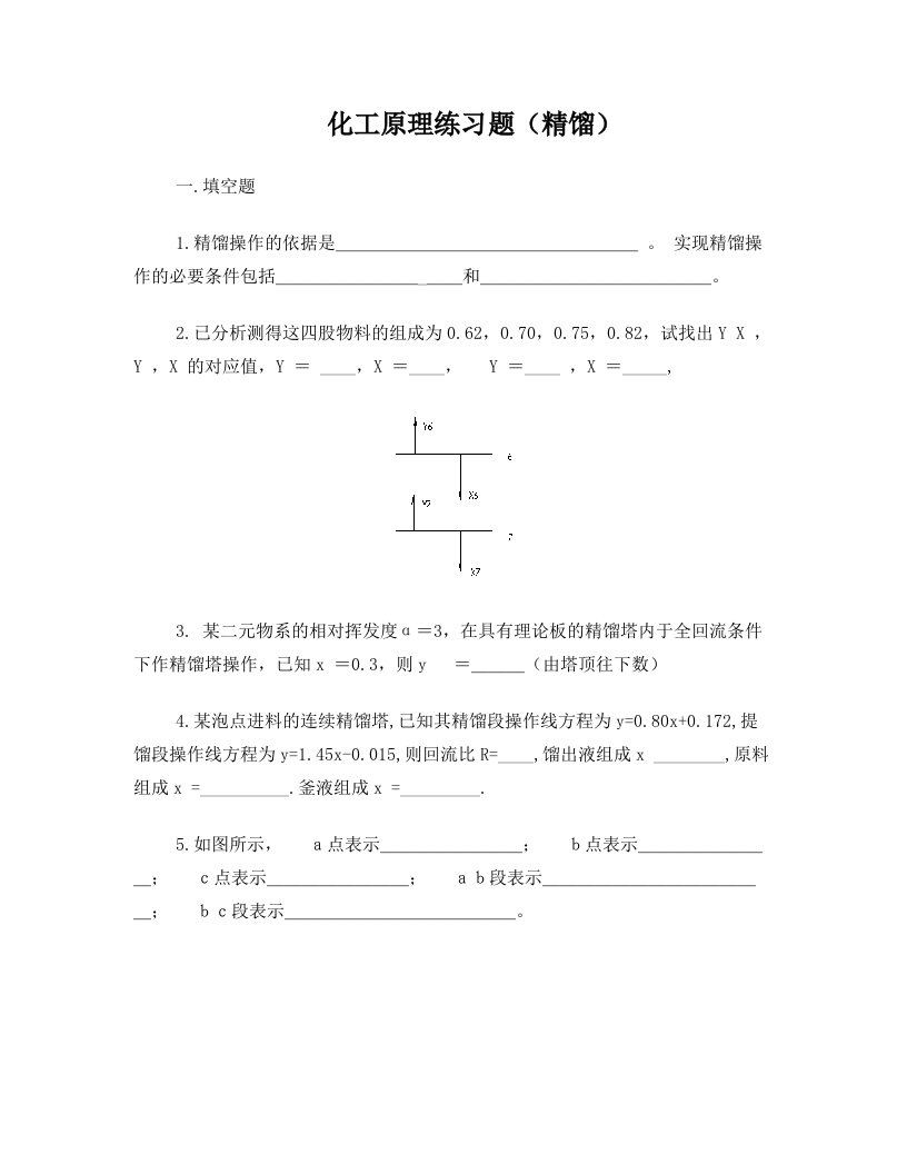 化工原理考试题(精馏)