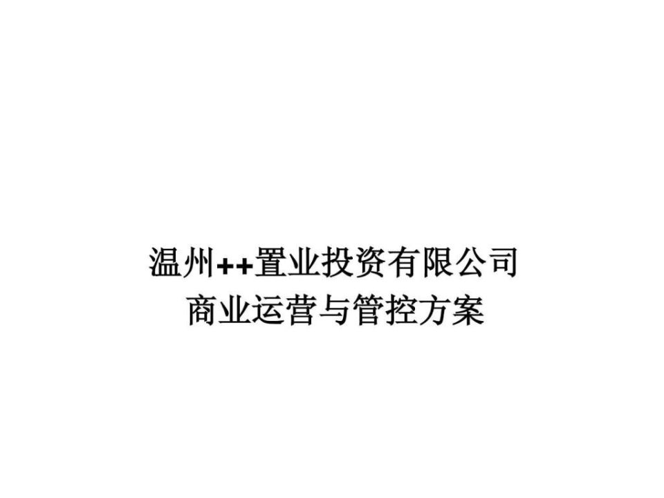 某置业投资有限公司运营与管控方案