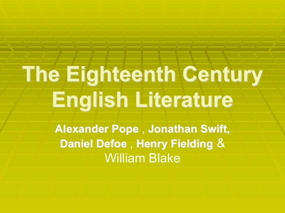 TheEighteenthCenturyEnglishLiterature