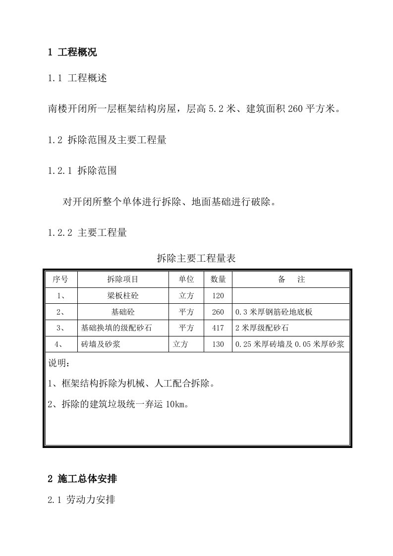 开闭所拆除施工方案