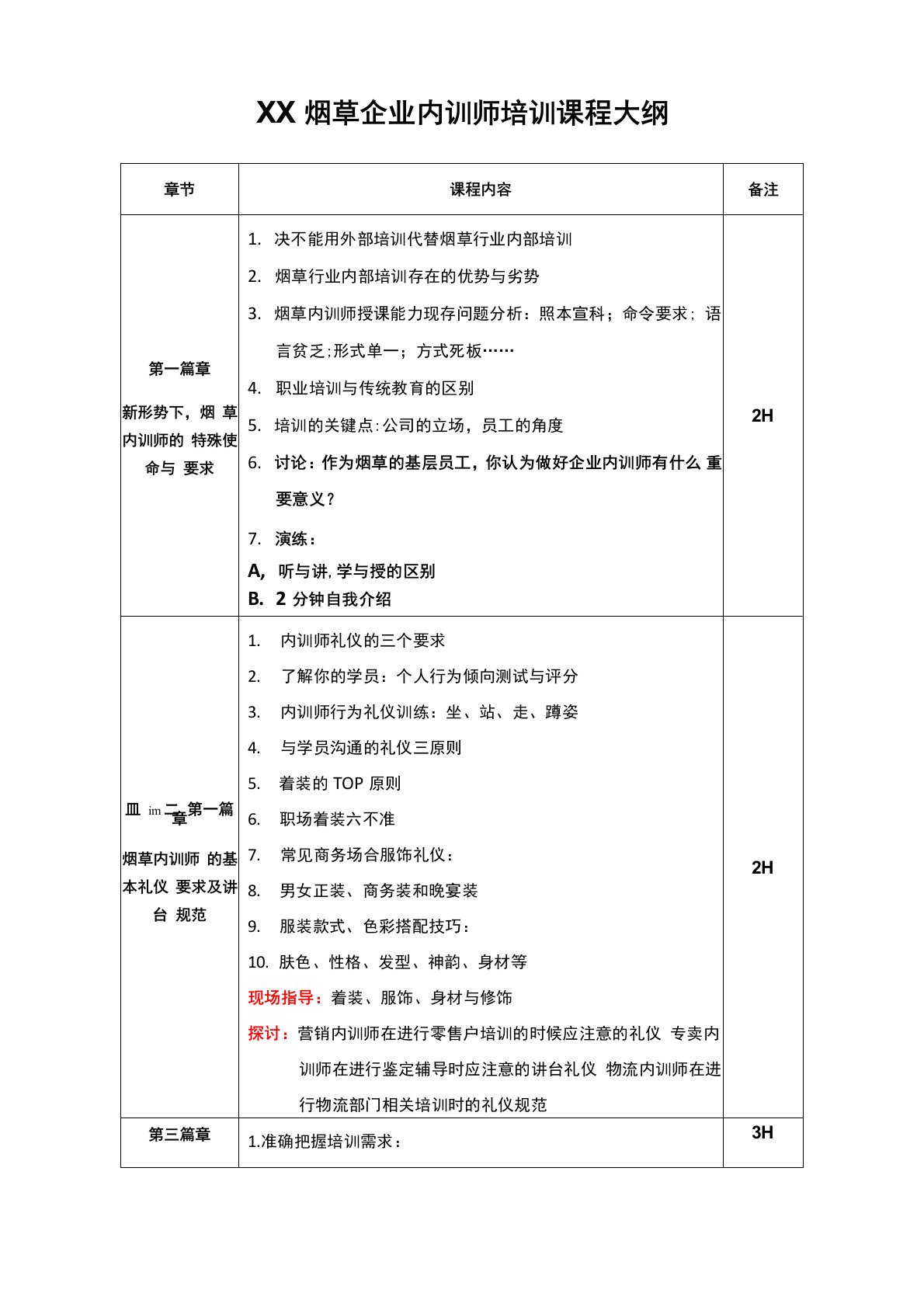 企业内训师培训方案