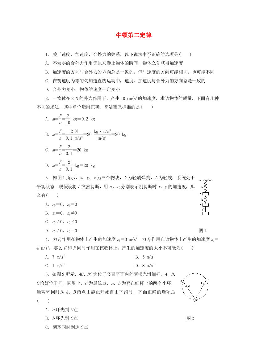 牛顿第二定律