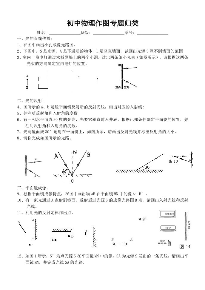 初中物理作图专题归类