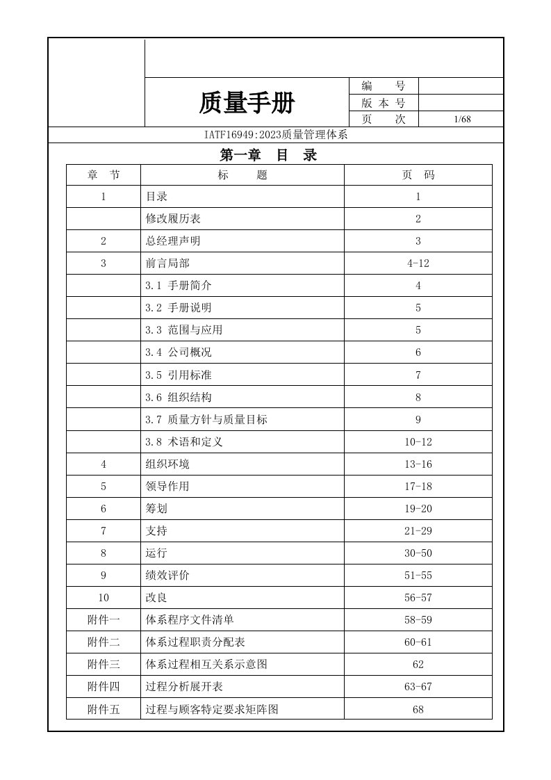 iatf16949-2023质量手册(最新版)