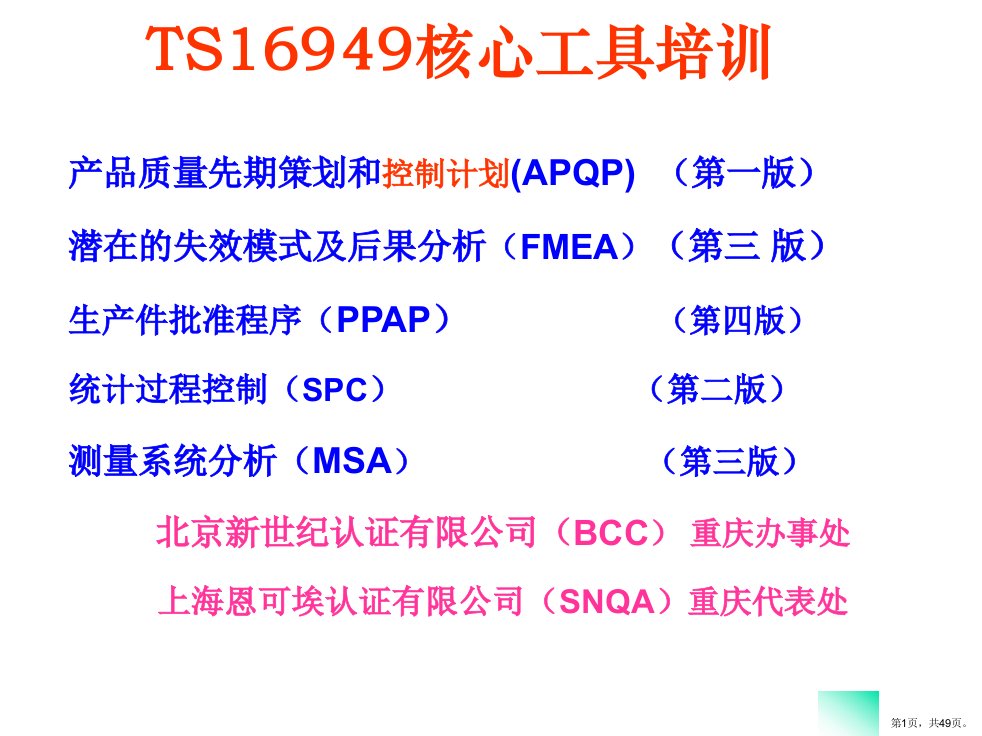 TS核心工具培训课件