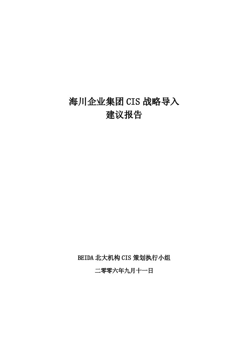 海川集团CIS战略导入建议报告