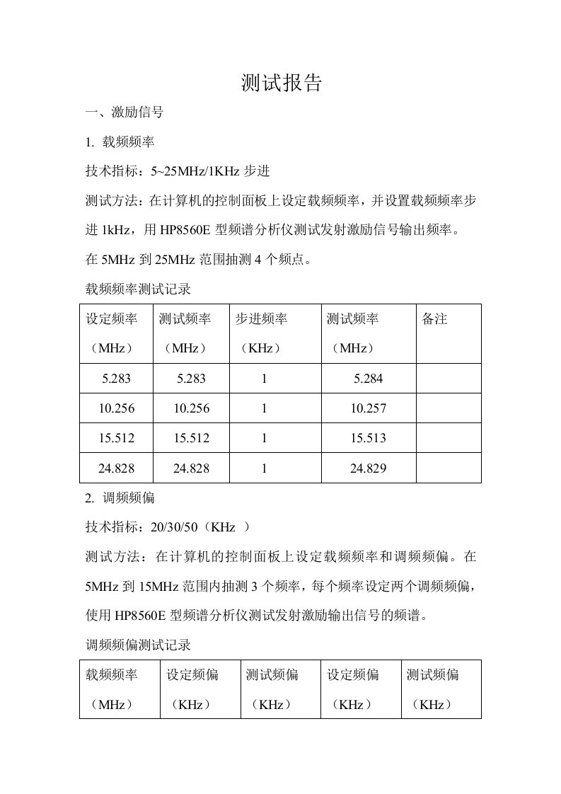 激励器测试报告