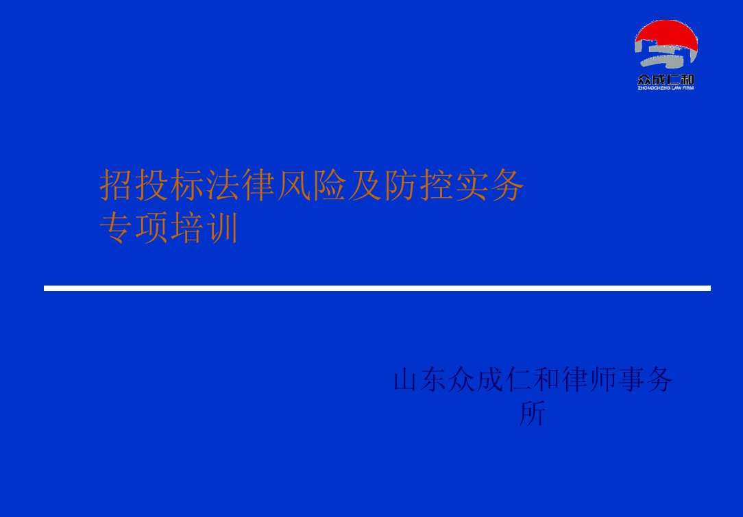 招标投标法律风险及防控实务专题培训-定稿