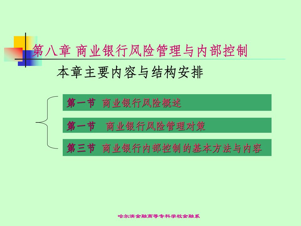 第八章商业银行风险管理与内部控制